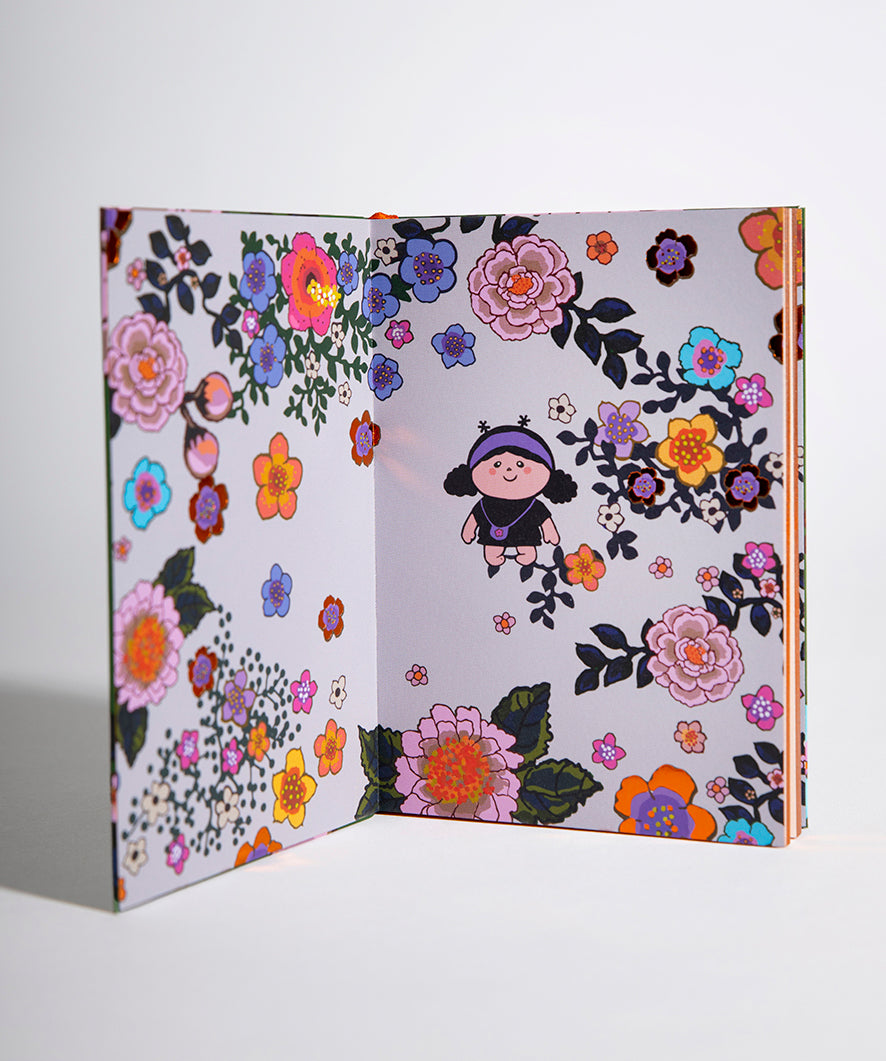 Metallic-edged Bloom Blue Notebook