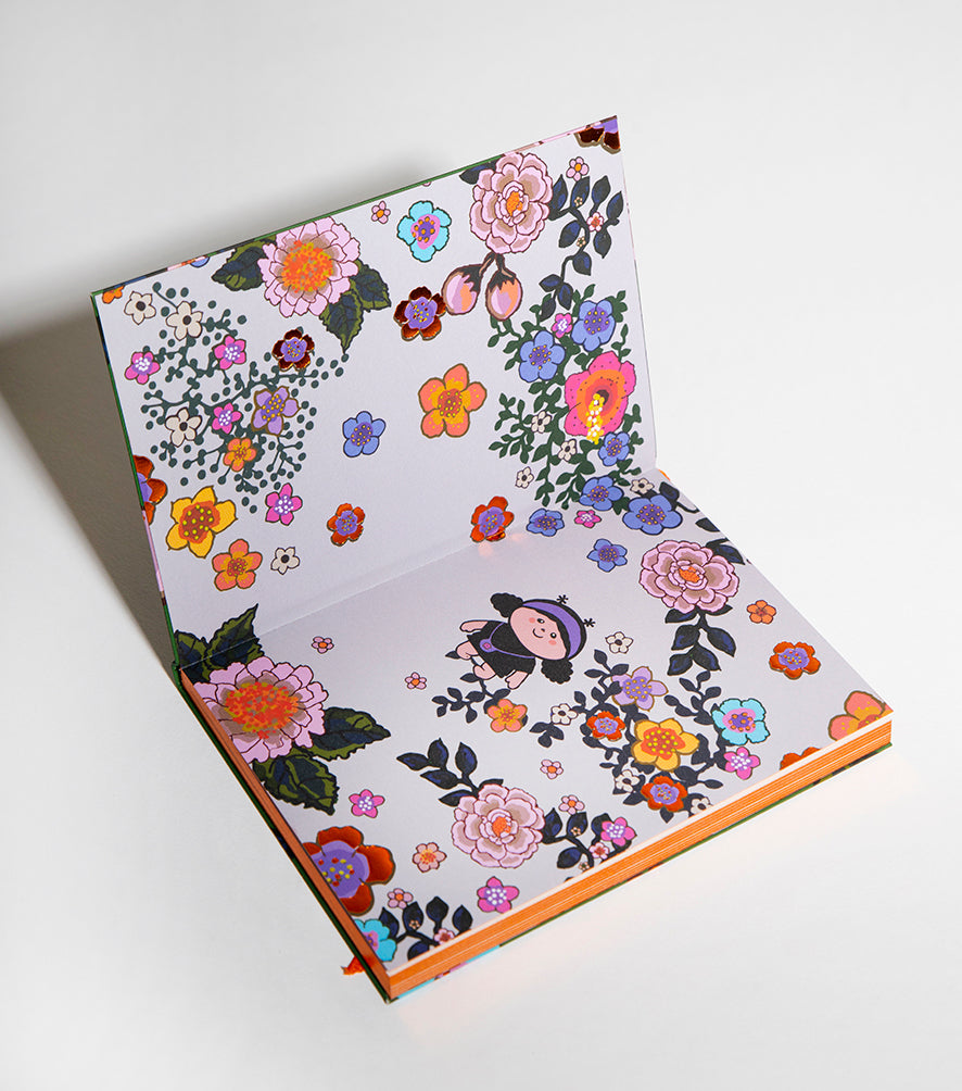 Metallic-edged Bloom Blue Notebook