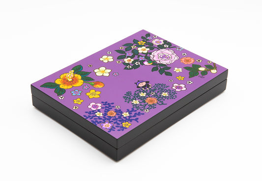 Lacquer Box Large with Lid (Purple)