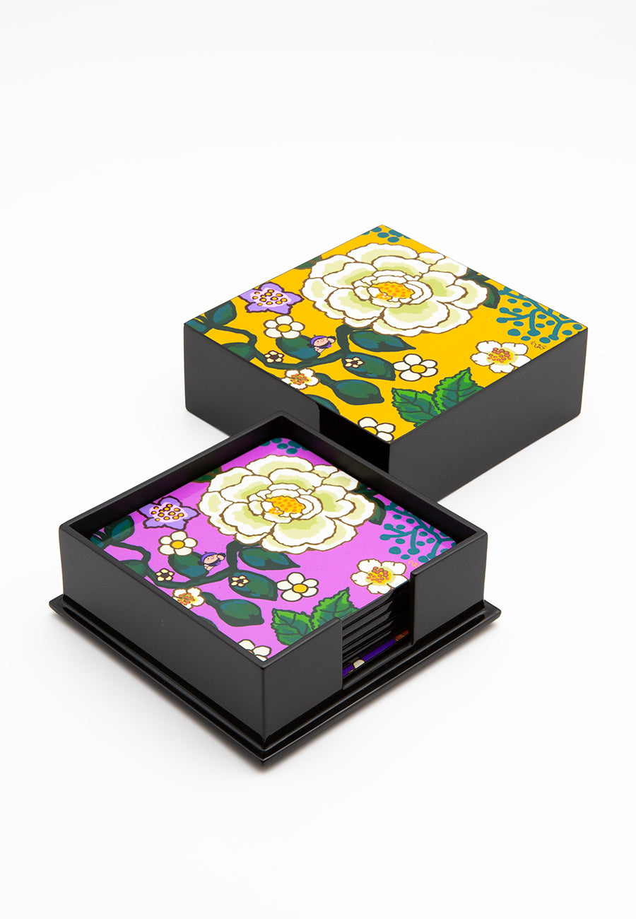 Lacquer Coaster Set (Yellow)