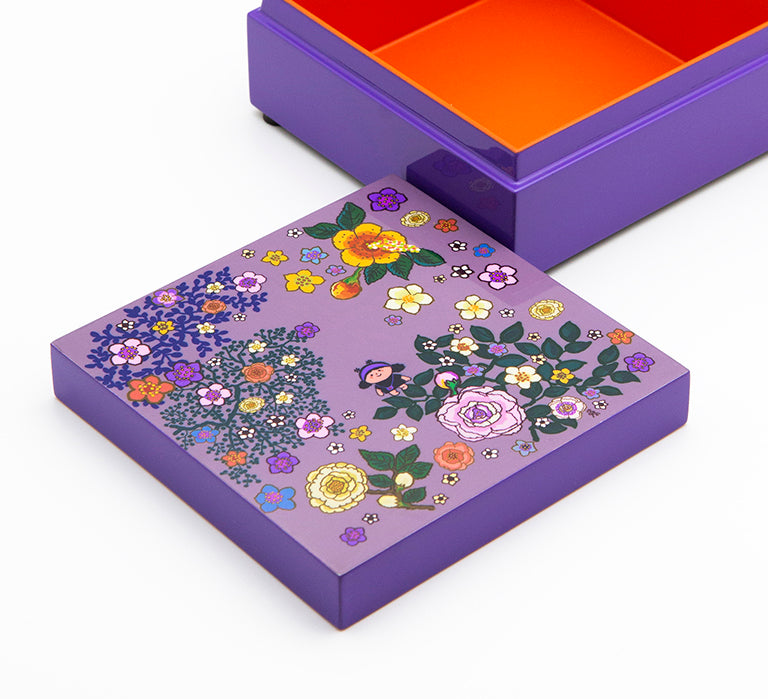Lacquer Box Medium with Lid (Purple)