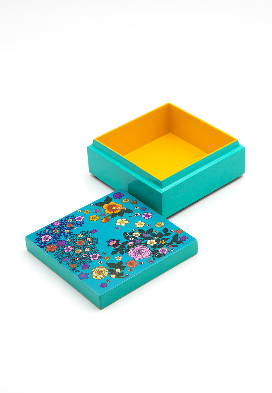 Lacquer Box Small with Lid (Teal)