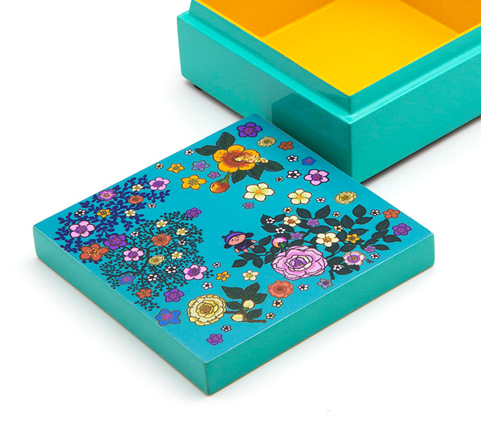 Lacquer Box Small with Lid (Teal)