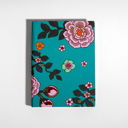 Metallic-edged Bloom Blue Notebook