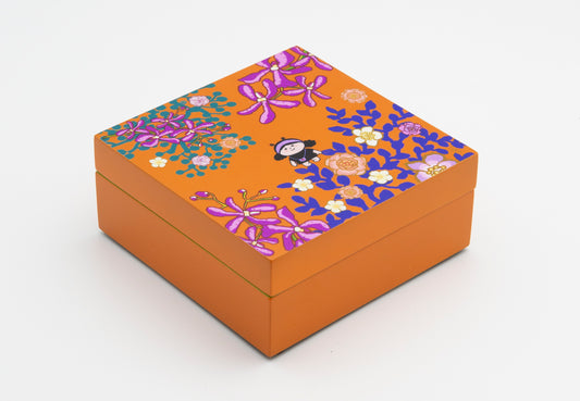 Lacquer Box Medium with Lid (Orange)