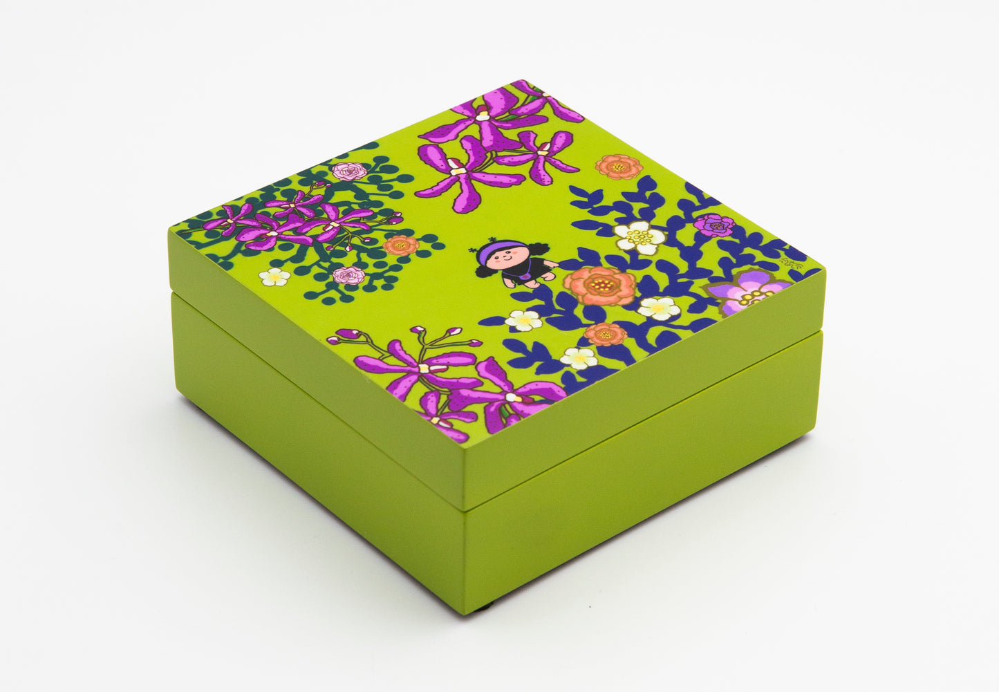 Lacquer Box Medium with Lid (Green)