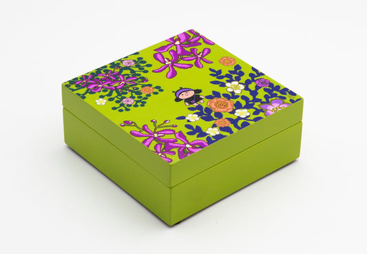 Lacquer Box Medium with Lid (Green)