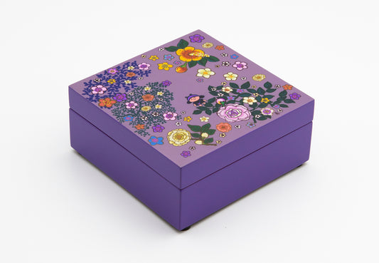 Lacquer Box Medium with Lid (Purple)