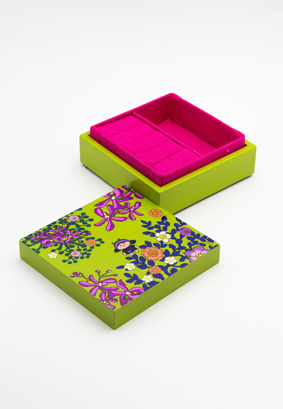 Lacquer Box Medium with Lid (Green)