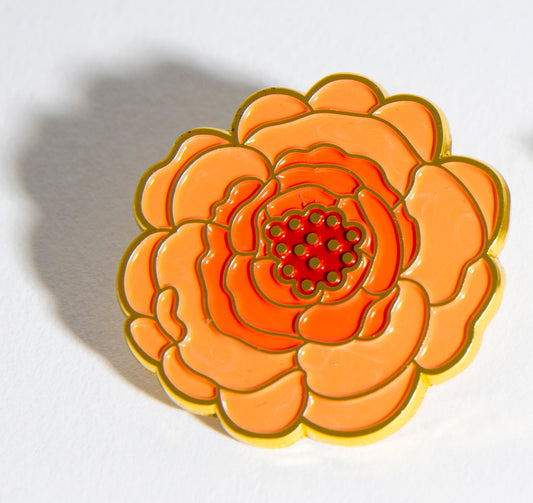 Orange Flower Pin